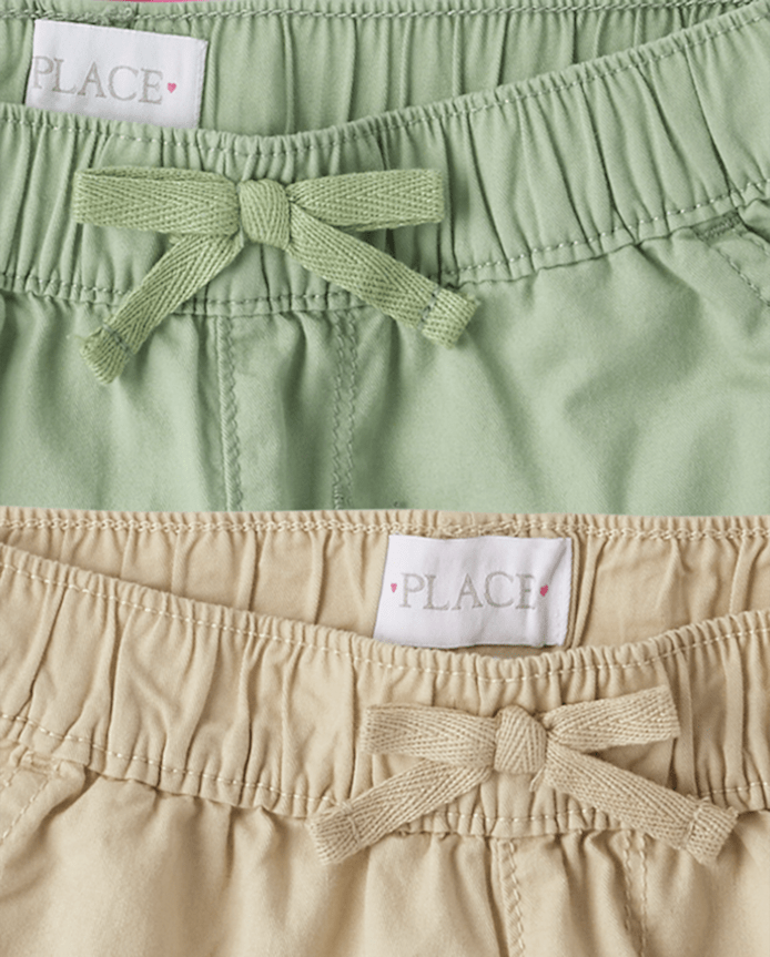 Girls Twill Pull On Shorts 4-Pack