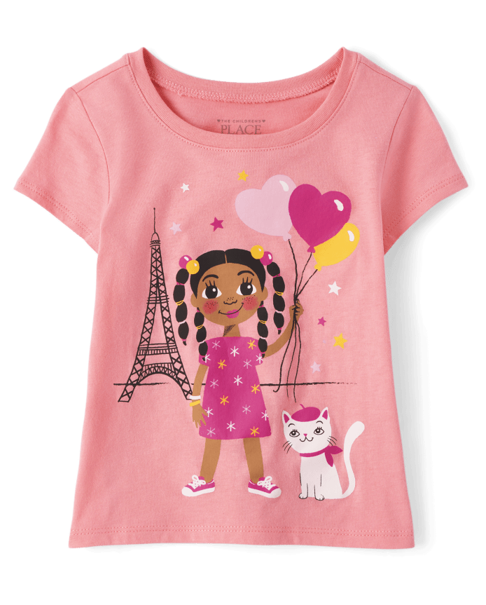 Baby And Toddler Girls Paris Graphic Tee