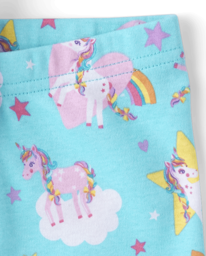 Pyjama en coton ajusté licorne pour bébé et toute-petite fille