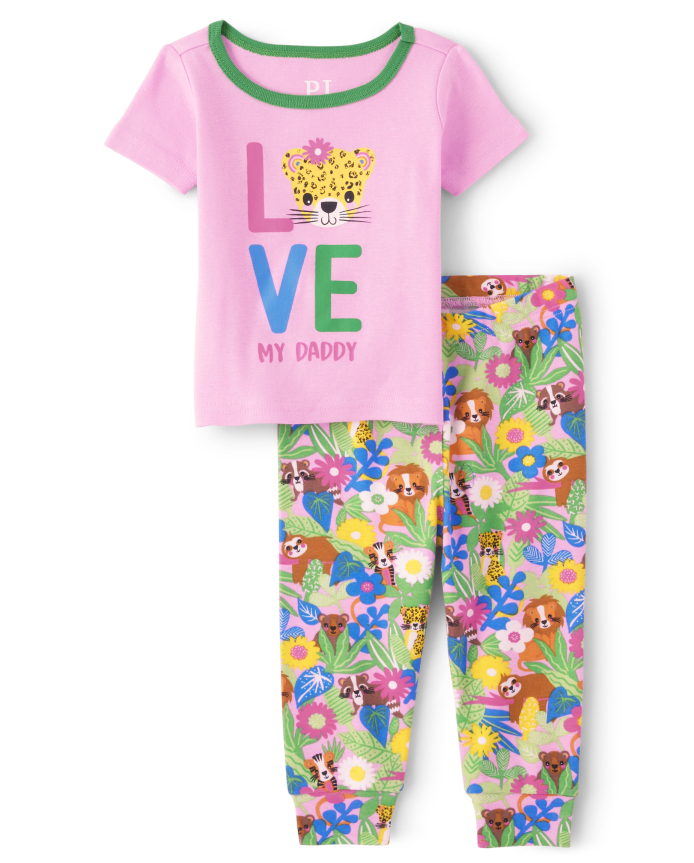 Baby And Toddler Girls Love My Family Snug Fit Cotton Pajamas