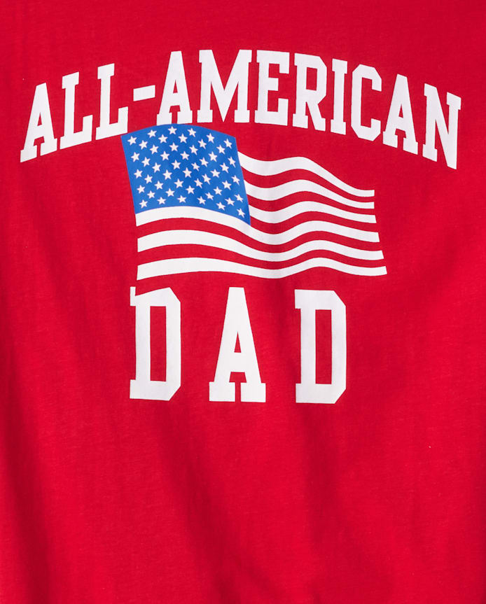 Mens Matching Family All-American Dad Graphic Tee