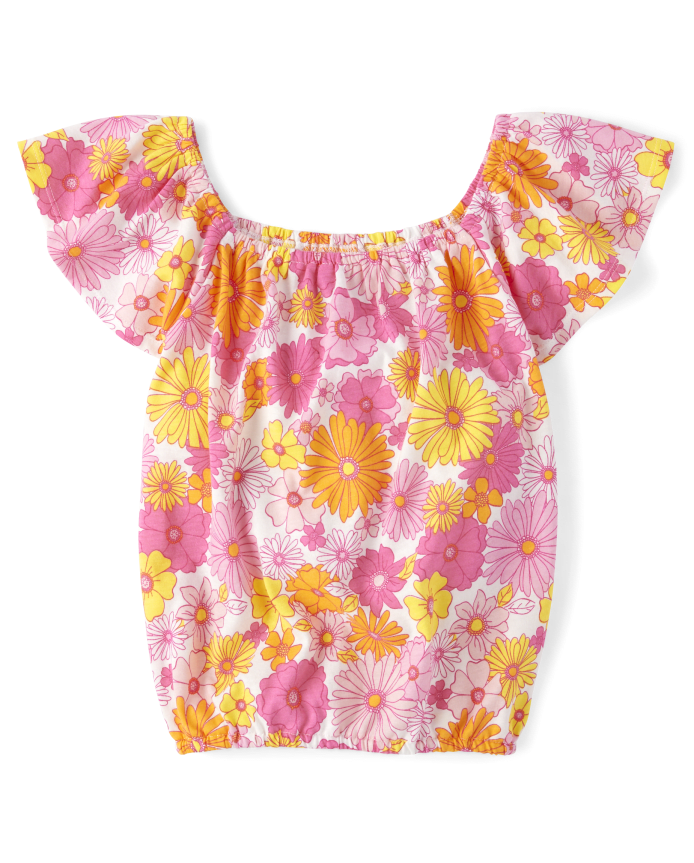 Girls Print Flutter Top