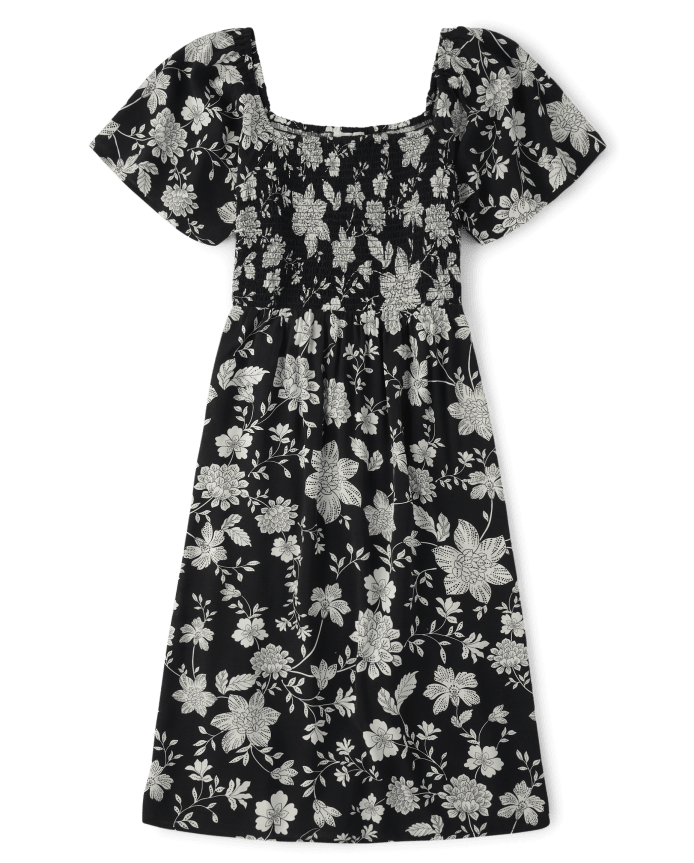 Womens Mommy And Me Floral Smocked Dress