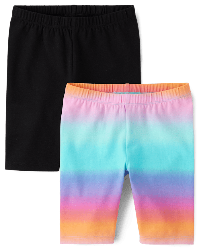 Girls Print Bike Shorts 2-Pack