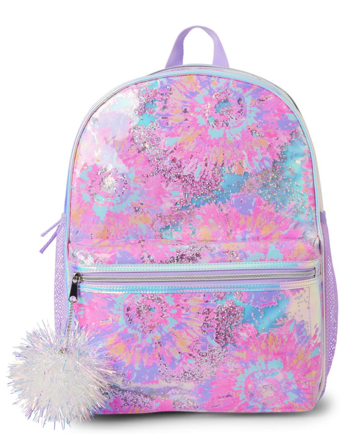 Girls Holographic Tie Dye Backpack