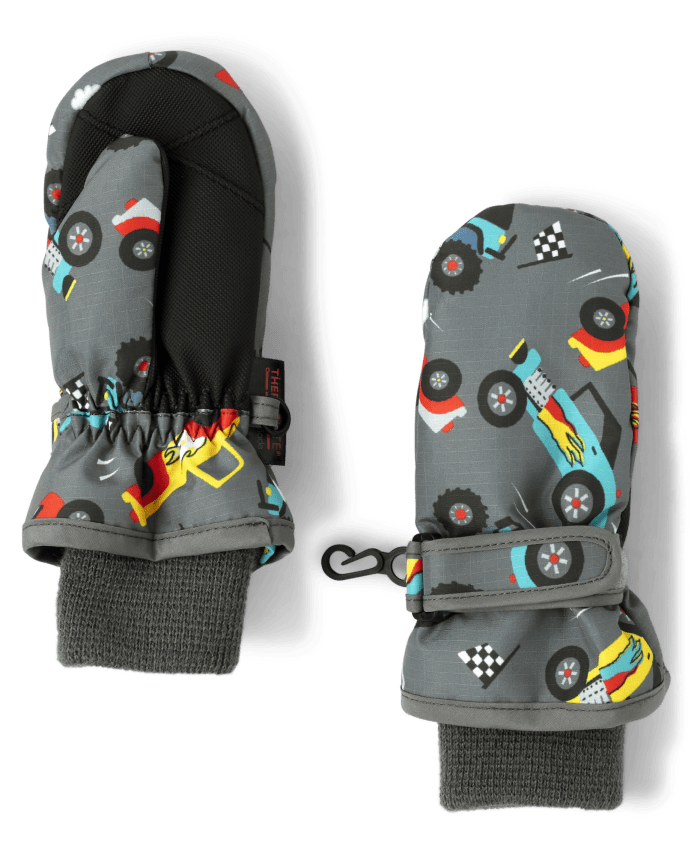 Toddler Boys Print Ski Mittens
