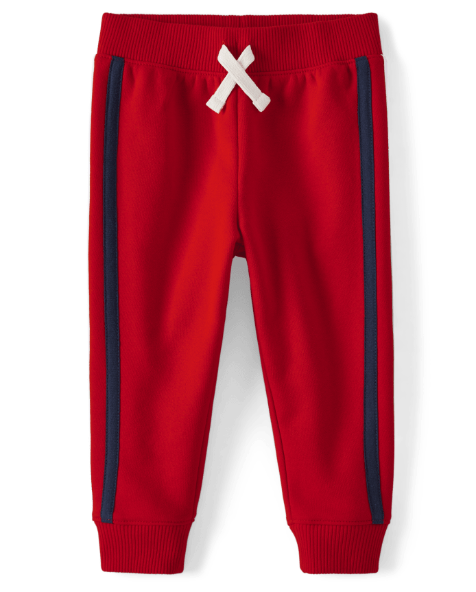 Baby And Toddler Boys Side Stripe Fleece Jogger Pants