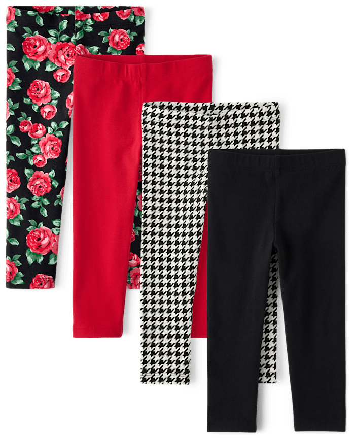 Toddler Girls Floral Leggings 4-Pack