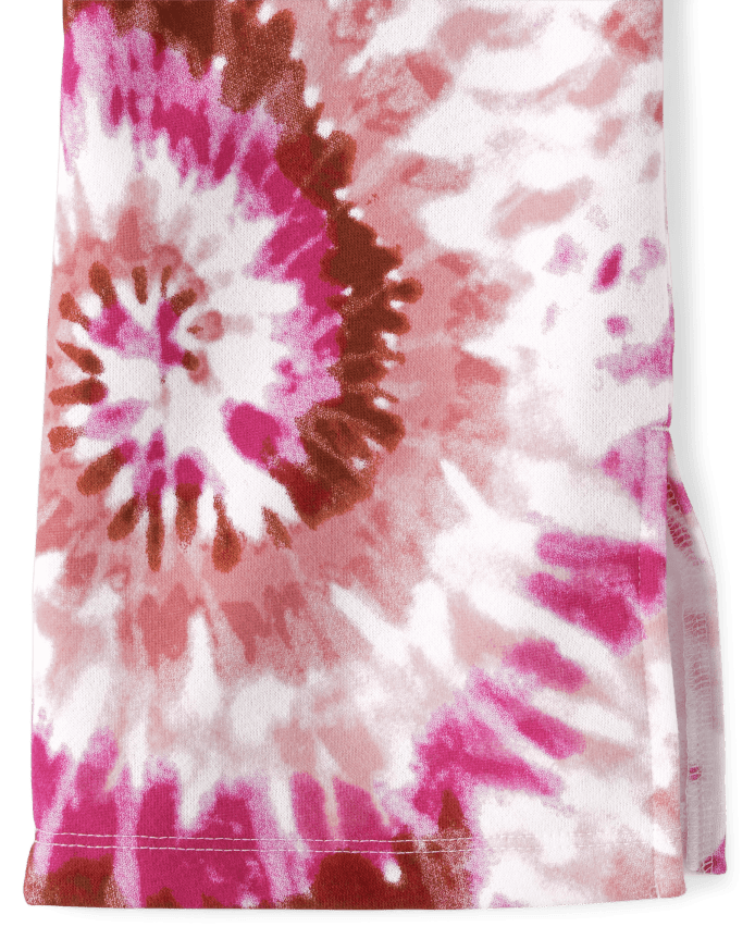 Girls Tie Dye Fleece Flare Pants