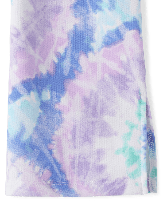 Girls Tie Dye Fleece Flare Pants