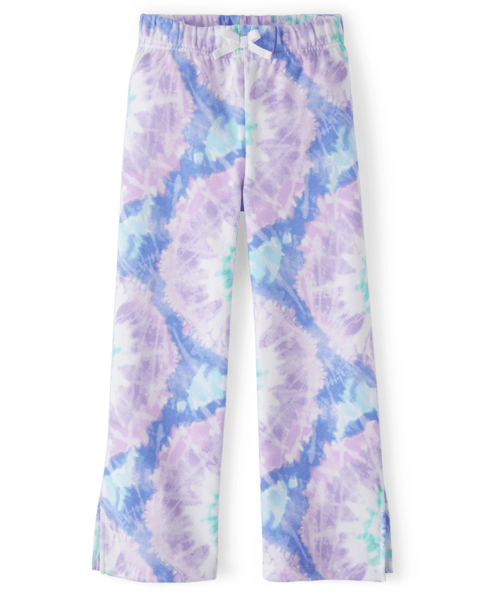 Girls Tie Dye Fleece Flare Pants