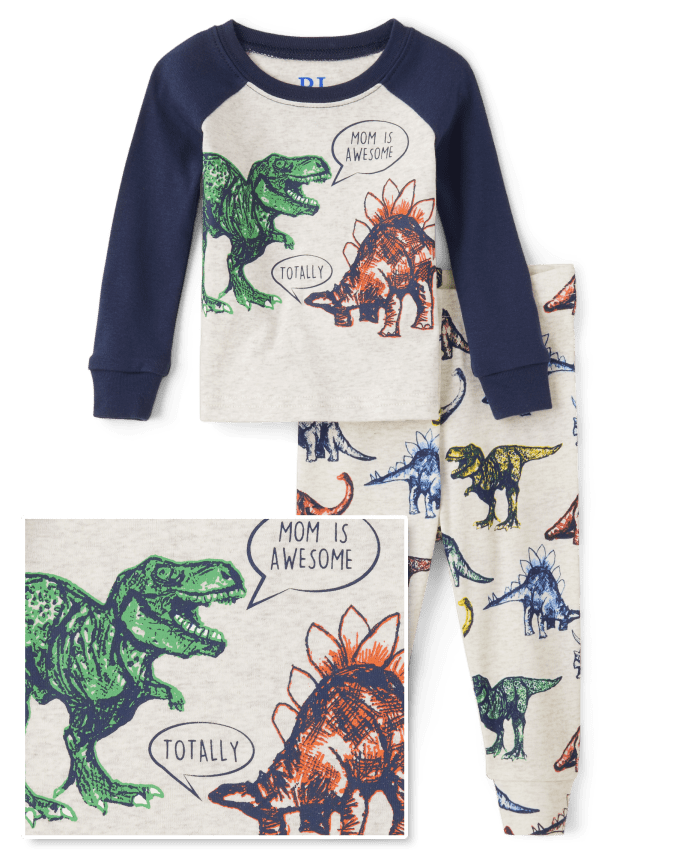 Baby And Toddler Boys Dino Snug Fit Cotton Pajamas