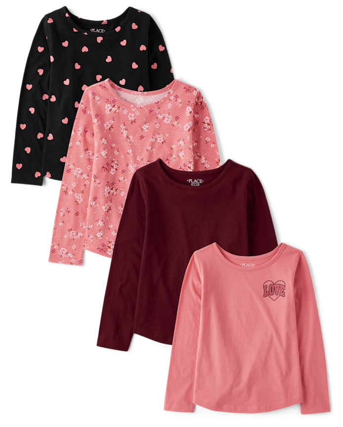 Girls Heart Top 4-Pack