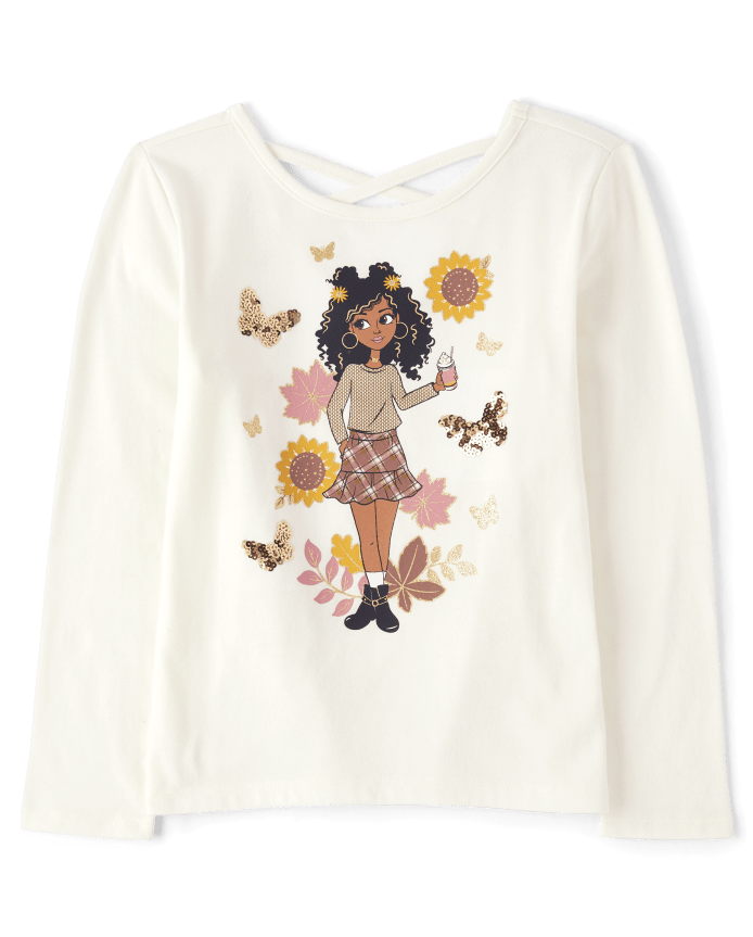 Girls Graphic Cross-Back Top