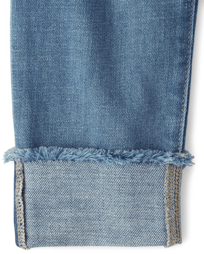 Girls Roll-Cuff Straight Jeans