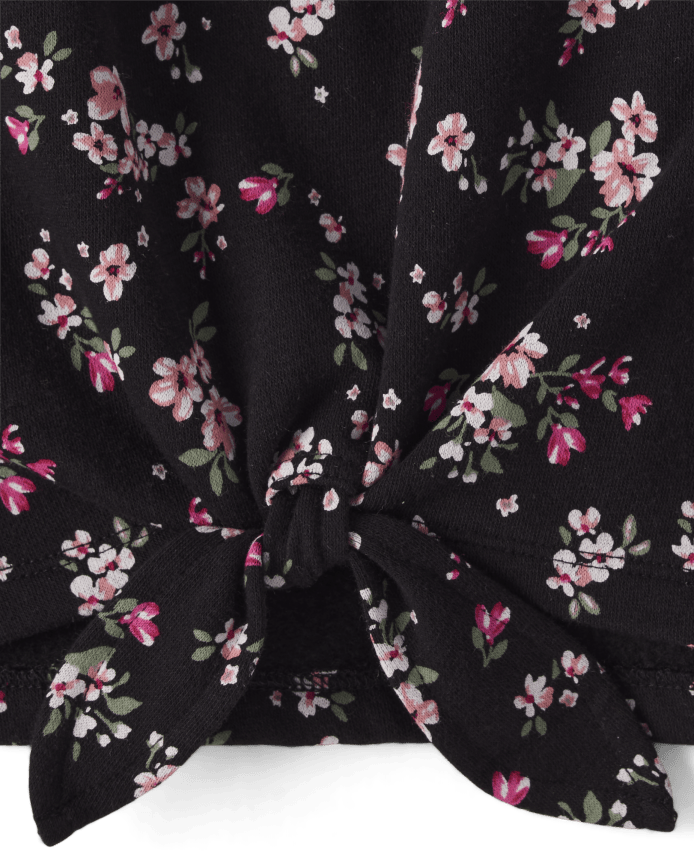 Girls Print Fleece Tie-Front Sweatshirt