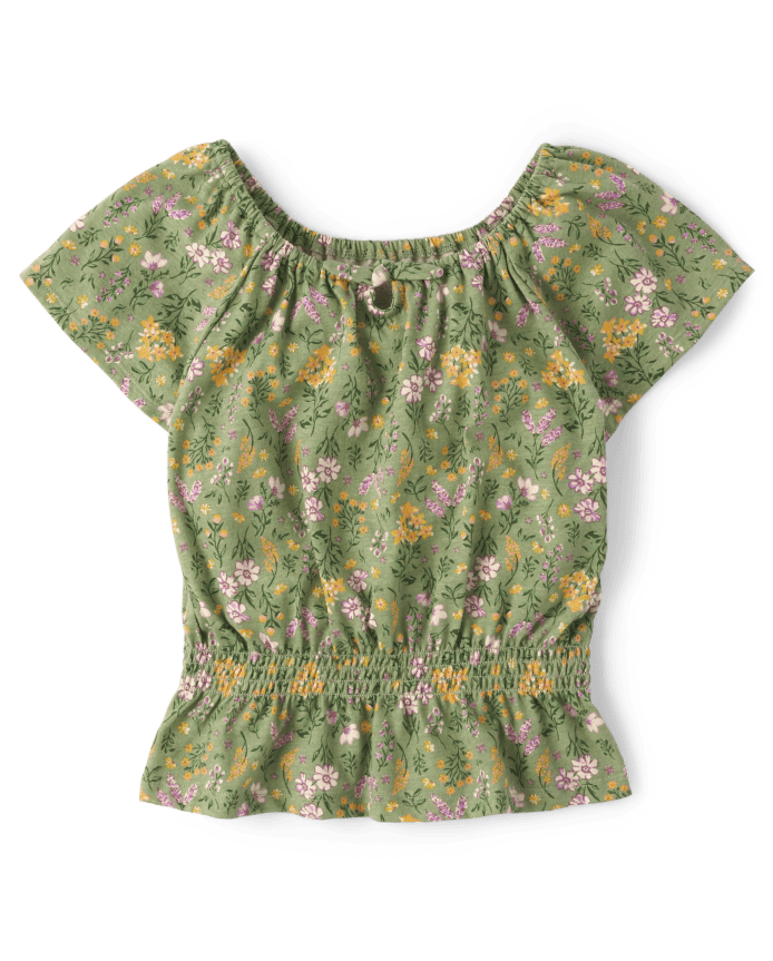 Girls Print Peplum Top