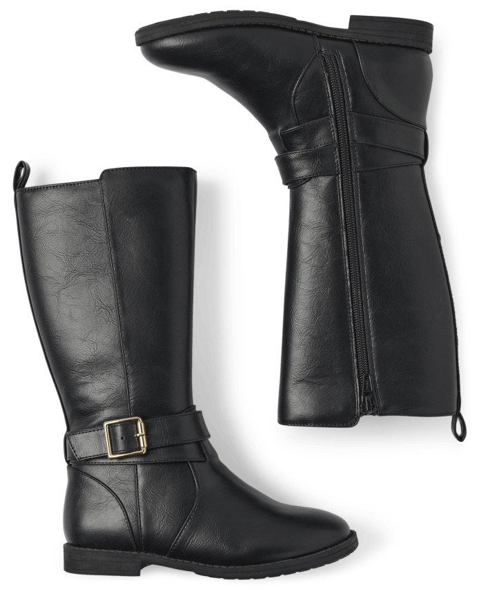 Girls Buckle Tall Boots