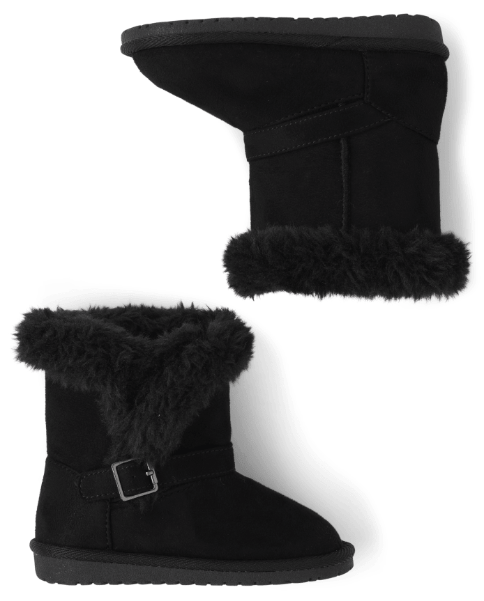 Toddler Girls Buckle Faux Fur Chalet Boots