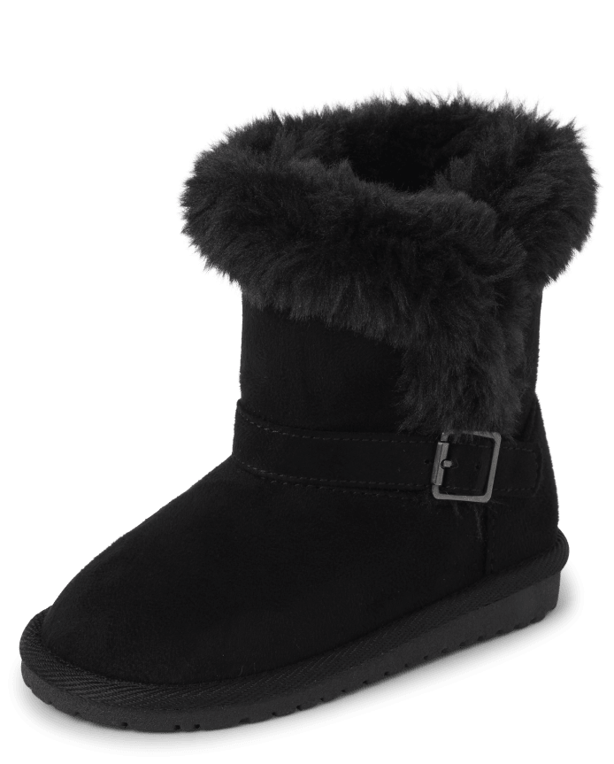 Toddler Girls Buckle Faux Fur Chalet Boots