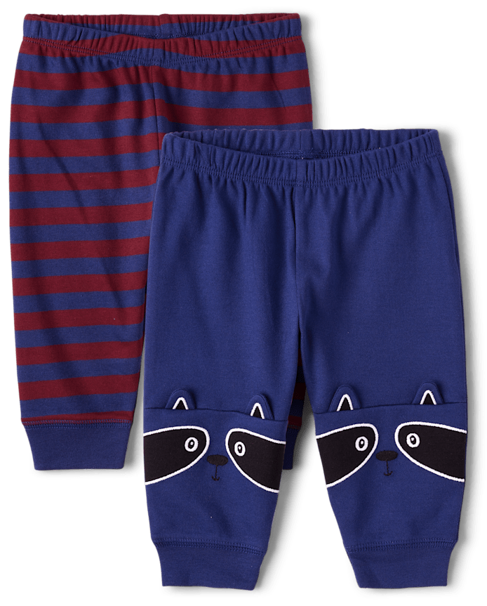 Lot de 2 pantalons rayés en raton laveur pour bébé garçon