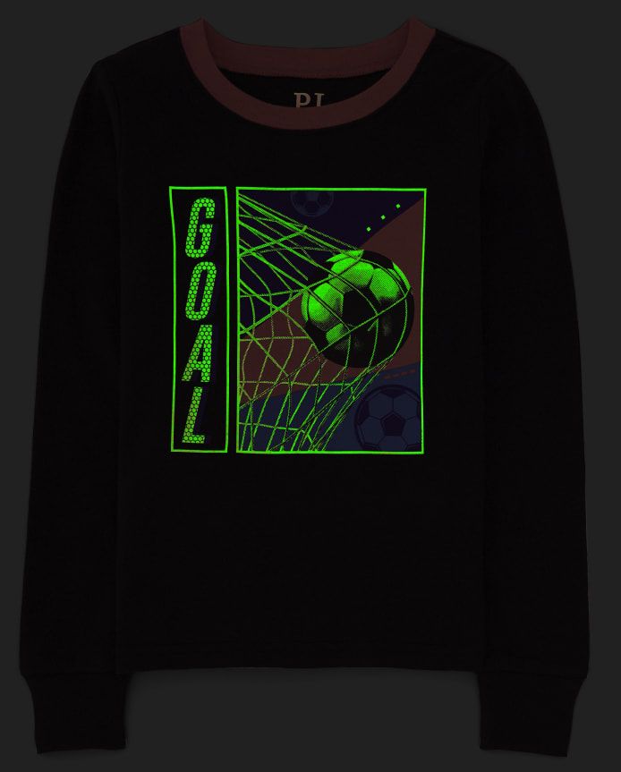 Boys Glow Soccer Snug Fit Cotton Pajamas