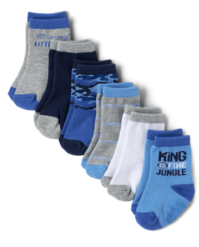 Baby Boys Camo Midi Socks 6-Pack