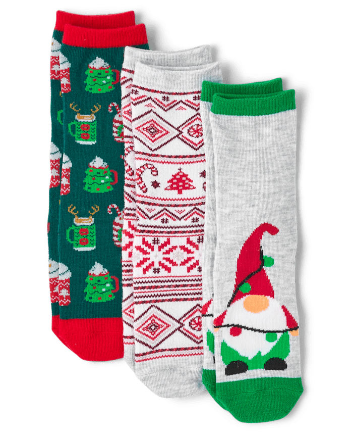 Kids Matching Family Gnome Crew Socks 3-Pack
