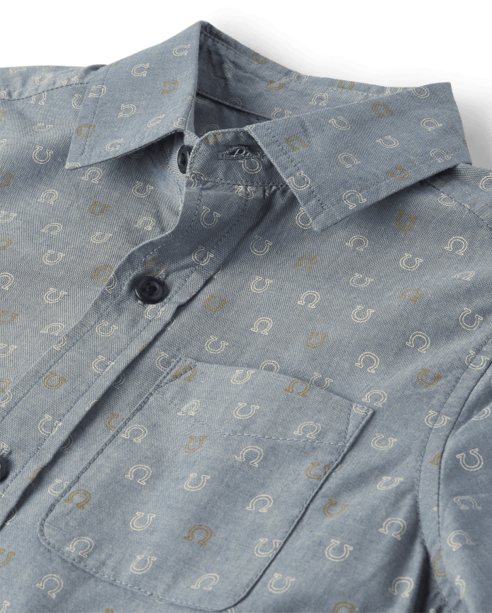 Boys Horseshoe Poplin Button Up Shirt