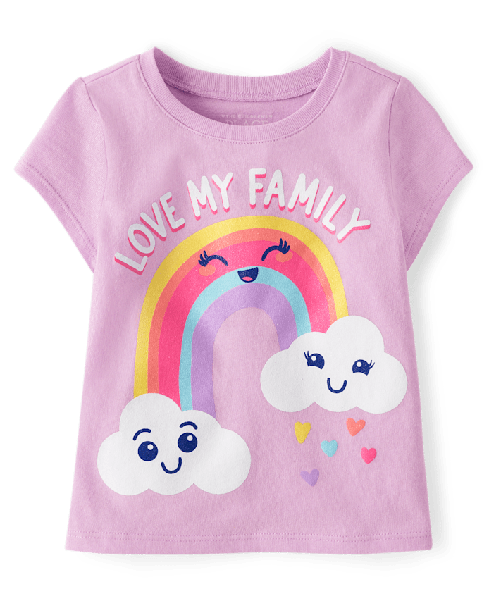 Baby And Toddler Girls Love My Family Graphic Tee