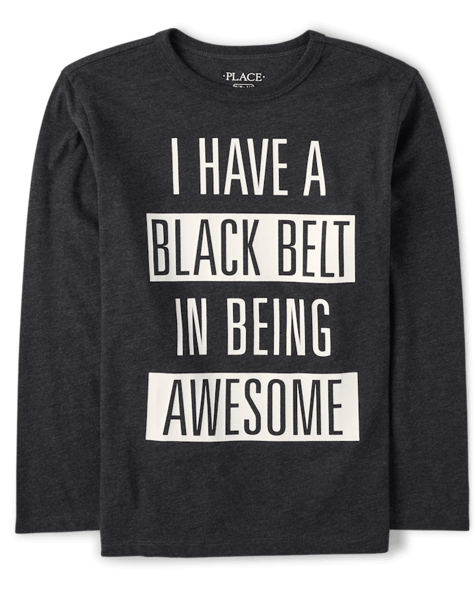 Boys Black Belt Graphic Tee