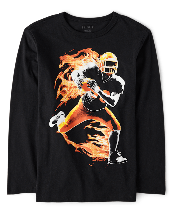Boys Glow Football Graphic Tee