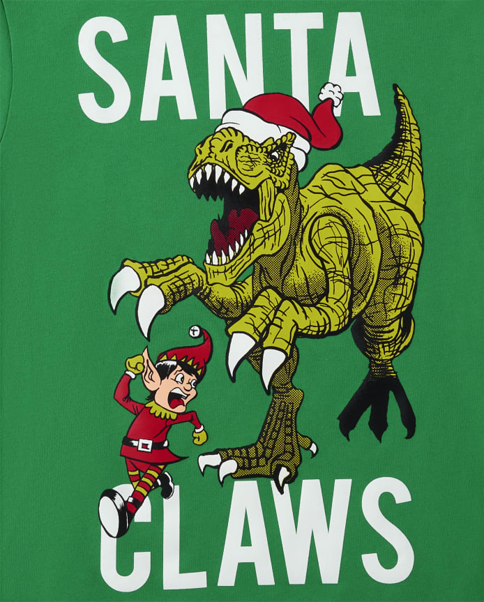 Boys Christmas Dino Graphic Tee