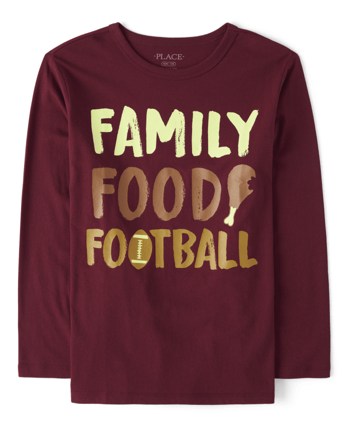Boys Family Food Football Graphic Tee