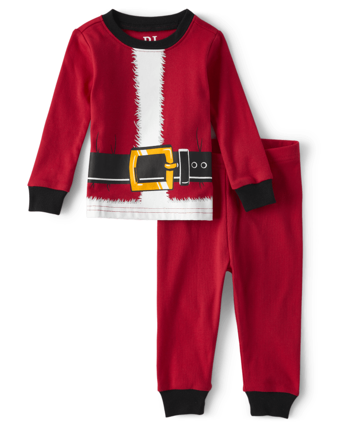 Pyjama en coton ajusté pour bébé et tout-petit, costume de Père Noël assorti la famille