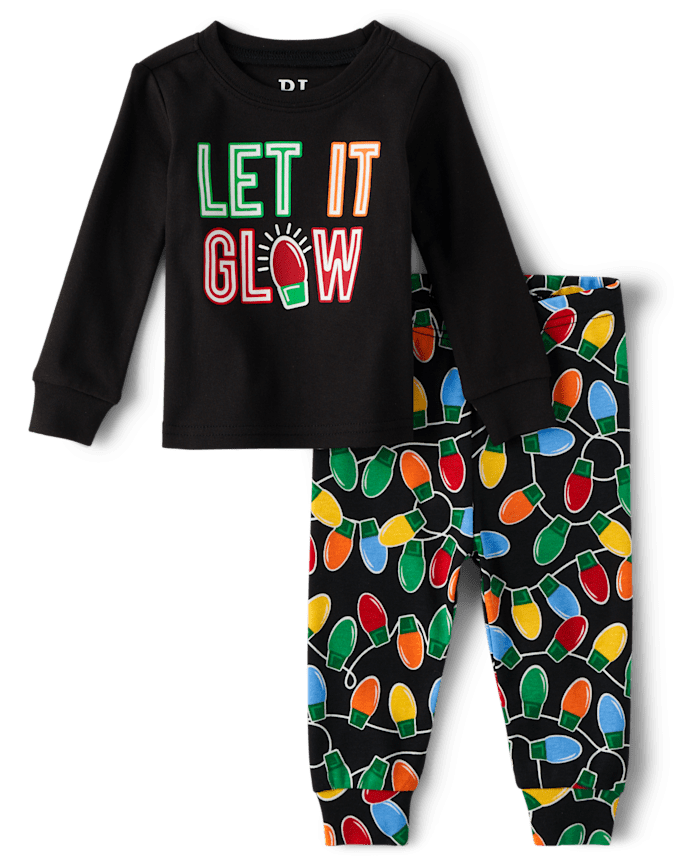 Baby And Toddler Matching Family Glow Let It Snug Fit Cotton Pajamas