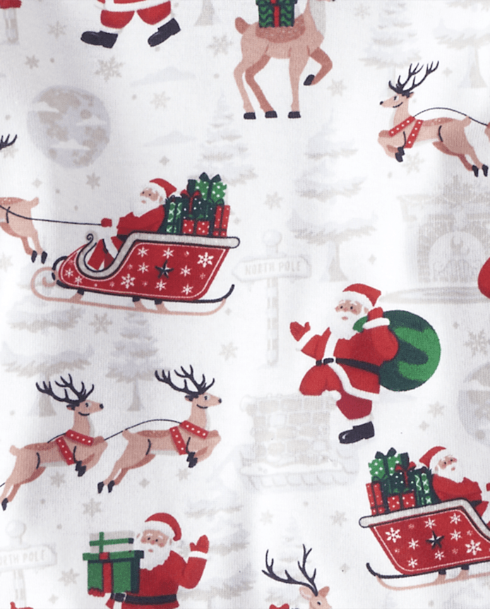 Pyjama assorti en coton pour bébé et enfant bas âge, motif Père Noël renne