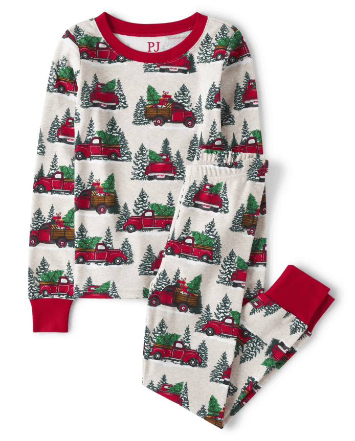 Kids Matching Family Truck Snug Fit Cotton Pajamas