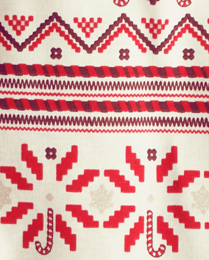 Baby And Toddler Matching Family Candy Cane Fairisle Snug Fit Cotton Pajamas