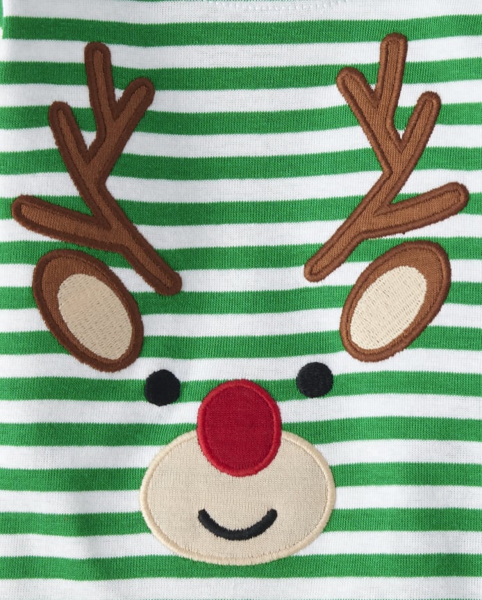 Baby And Toddler Striped Reindeer Snug Fit Cotton Pajamas