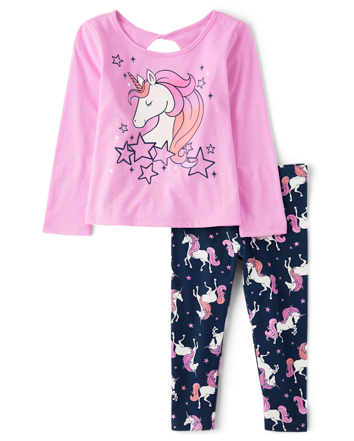 Toddler Girls Unicorn 2-Piece Outfit Set