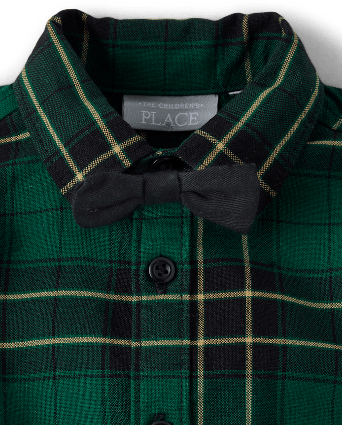 Baby Boys Matching Family Plaid Oxford 3-Piece Outfit Set