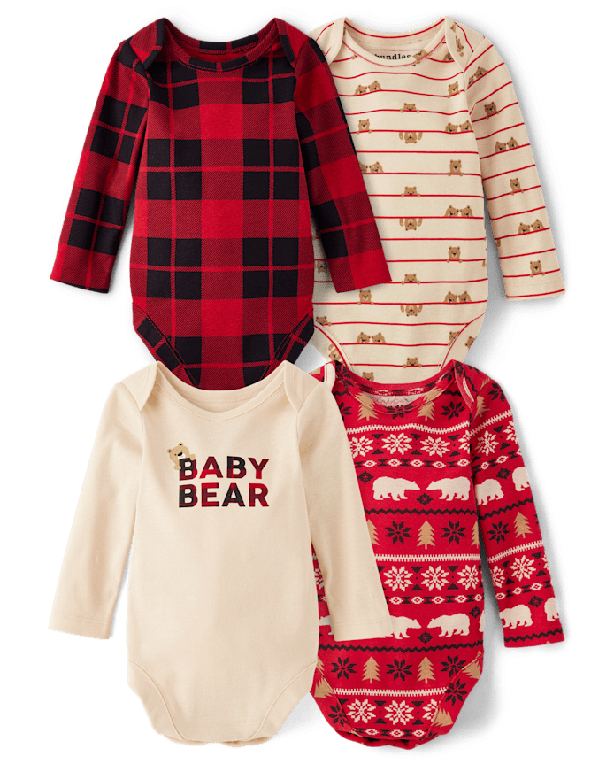 Baby Boys Bear Bodysuit 4-Pack