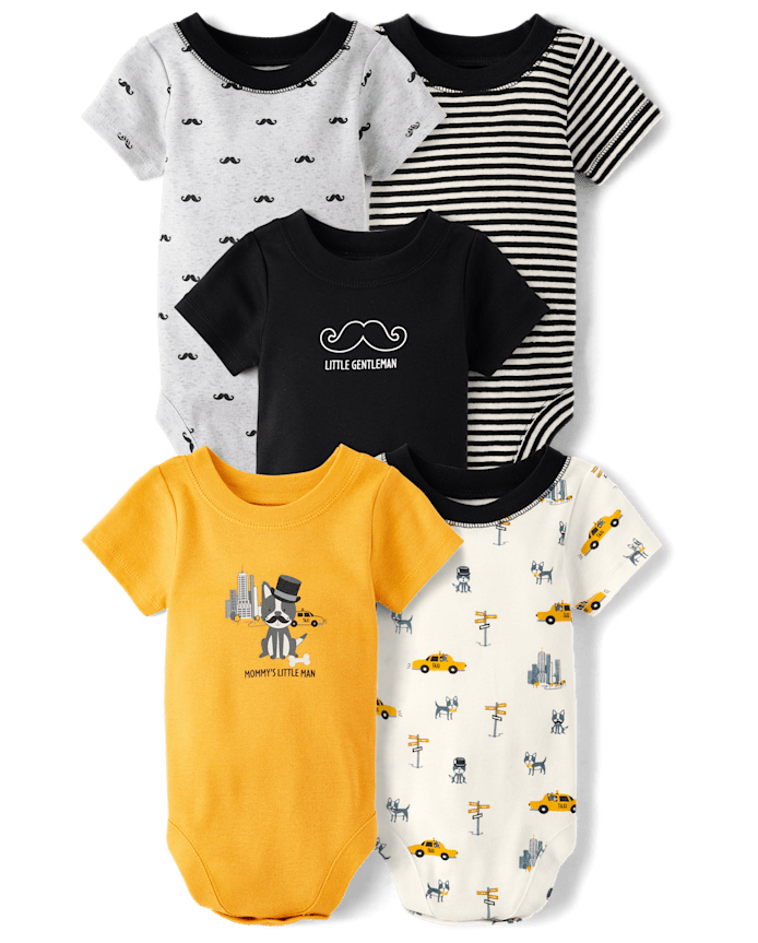Baby Boys Puppy Bodysuit 5-Pack