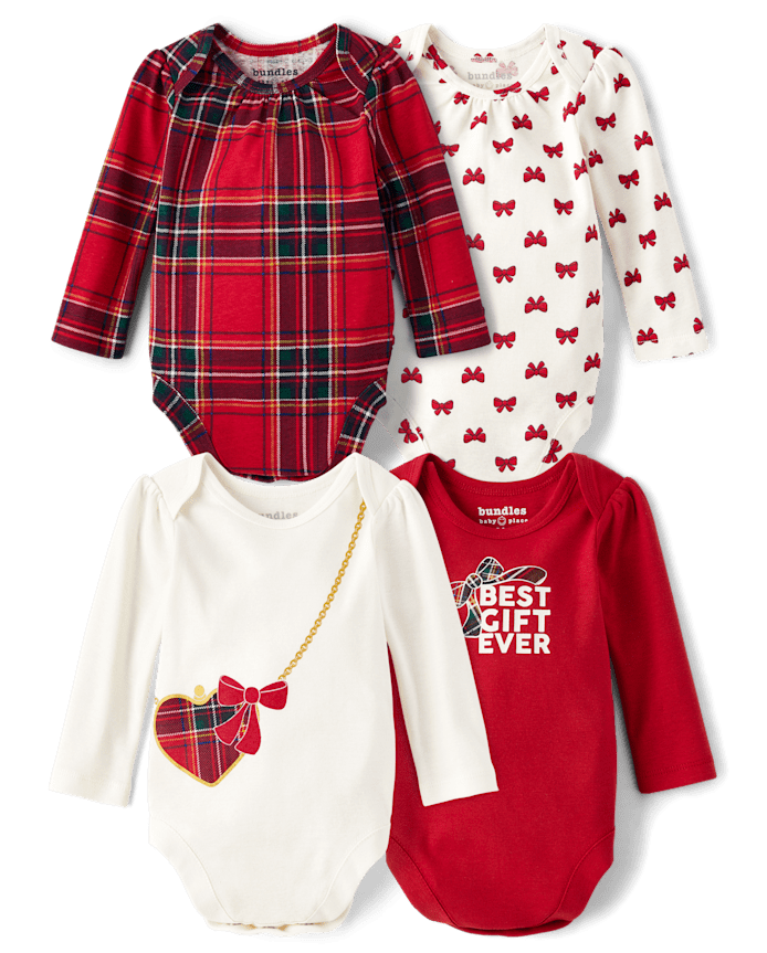 Lot de 4 cache-couches à nœud pour bébé fille