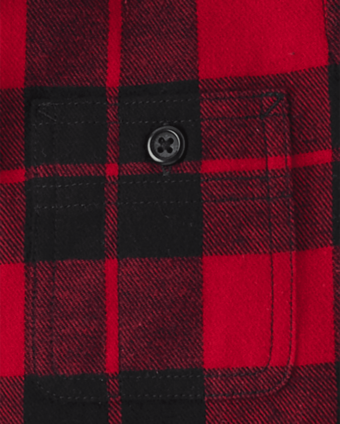 Boys Buffalo Plaid Flannel Button Up Shirt