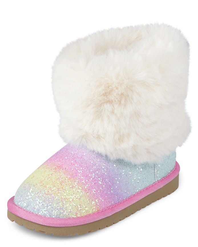 Toddler Girls Rainbow Glitter Chalet Boots