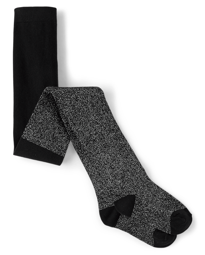 Collants côtelés scintillants métallisés pour fille