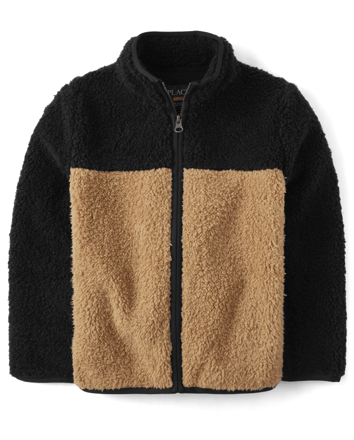Boys Colorblock Sherpa Zip-Up Jacket