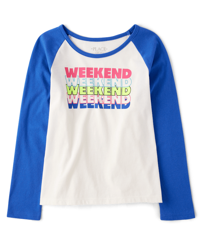 Girls Graphic Raglan Top